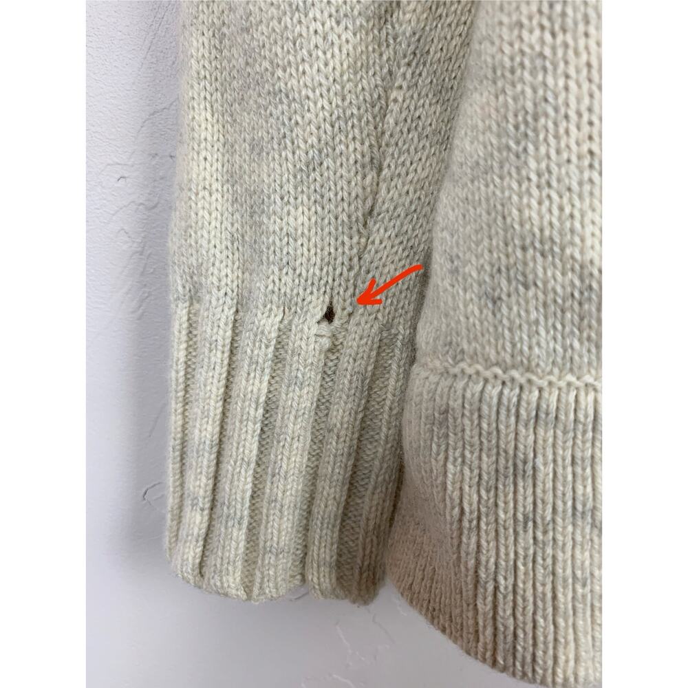 Vince Cardigan Sweater Open Front Beige Gray Long Sleeve Shawl Collar Women's M - Picture 4 of 4